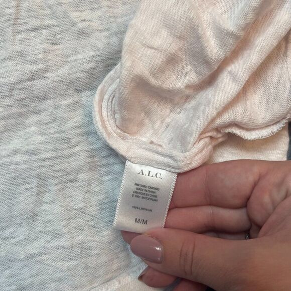 ALC Light Pink Linen Tank Top Size M - Picture 5 of 6
